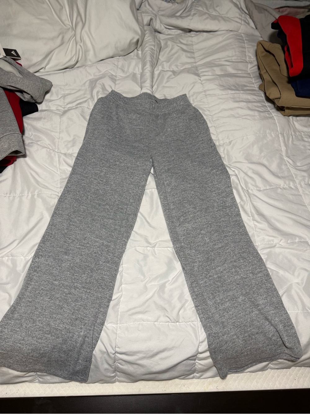 Zenana Outfitters Women’s Heather Gray Hacci Wide Leg Sweatpants